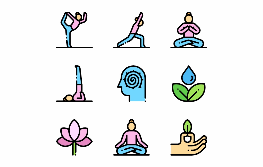 Meditation clipart mindfullness. Yoga and mindfulness icons