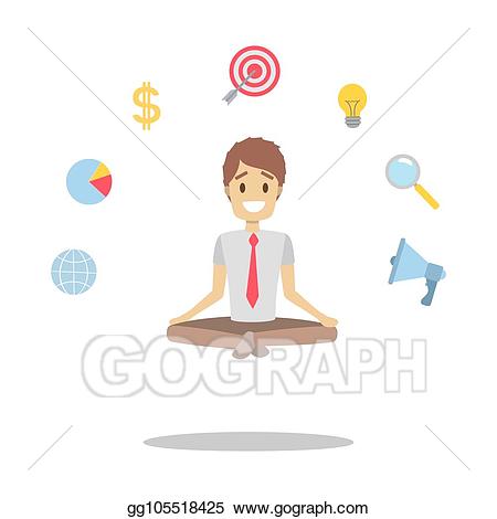 Eps vector businessman meditating. Meditation clipart office