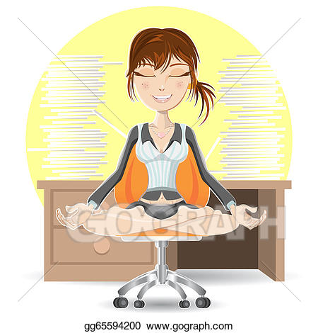 Meditation clipart office. Vector art at the