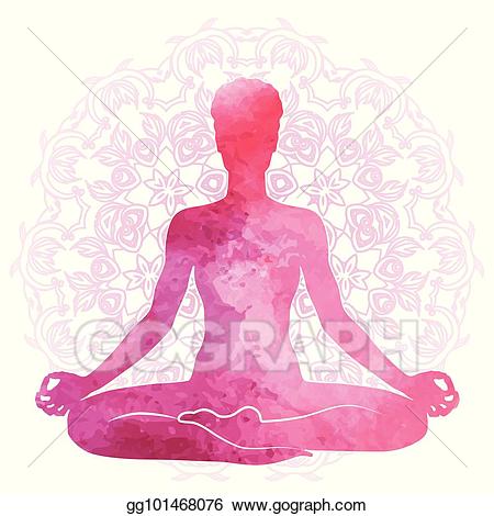 Vector practicing yoga and. Meditation clipart relaxation
