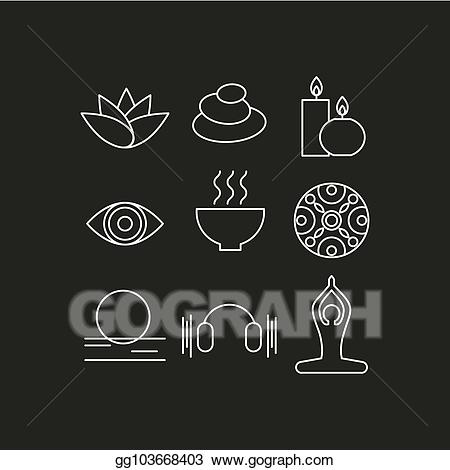 Meditation clipart relaxation therapy. Eps illustration set of