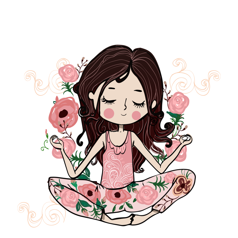 meditation clipart relaxed girl