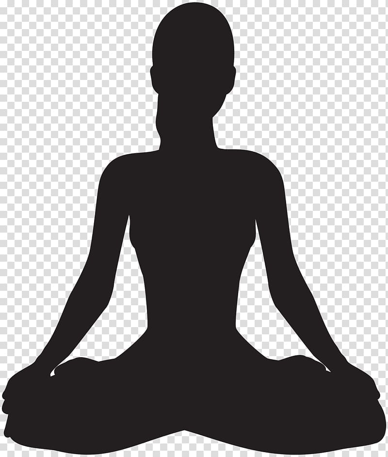 Meditation clipart shadow. Silhouette of woman meditating