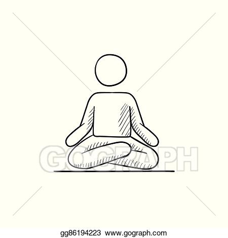 meditation clipart sketch