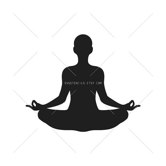 Meditation clipart yoga meditation. Svg lotus stencil silhouette