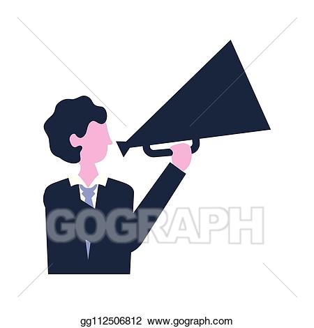 Eps vector mand holding. Megaphone clipart movie