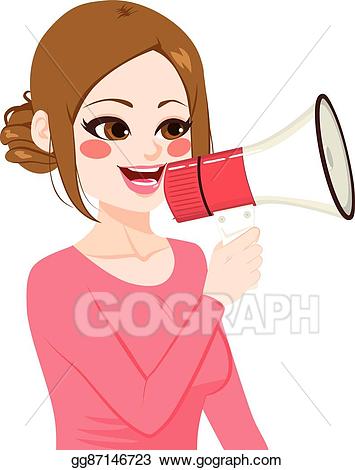 megaphone clipart woman