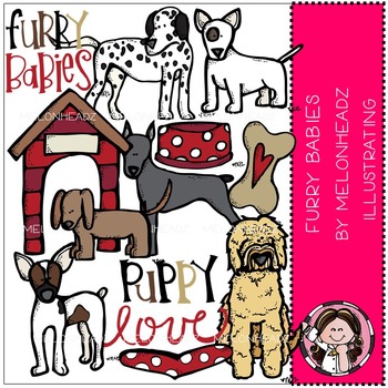 Furry babies clip art. Melonheadz clipart dog