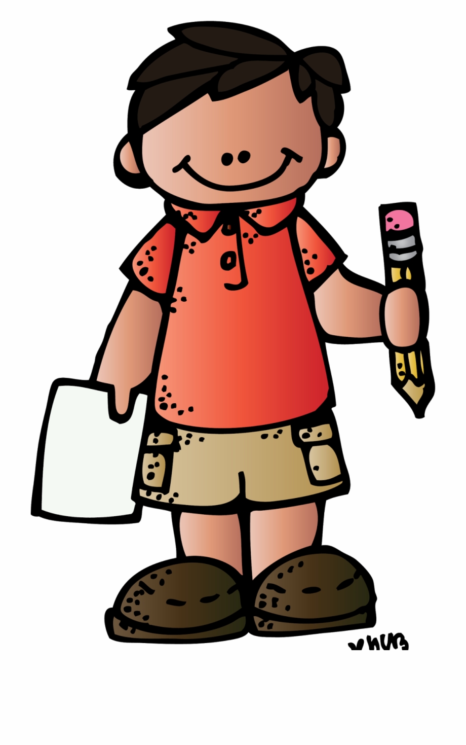 Drawing writing clip art. Melonheadz clipart student