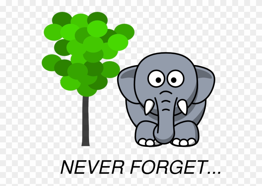 Elephant forgets . Memory clipart never forget