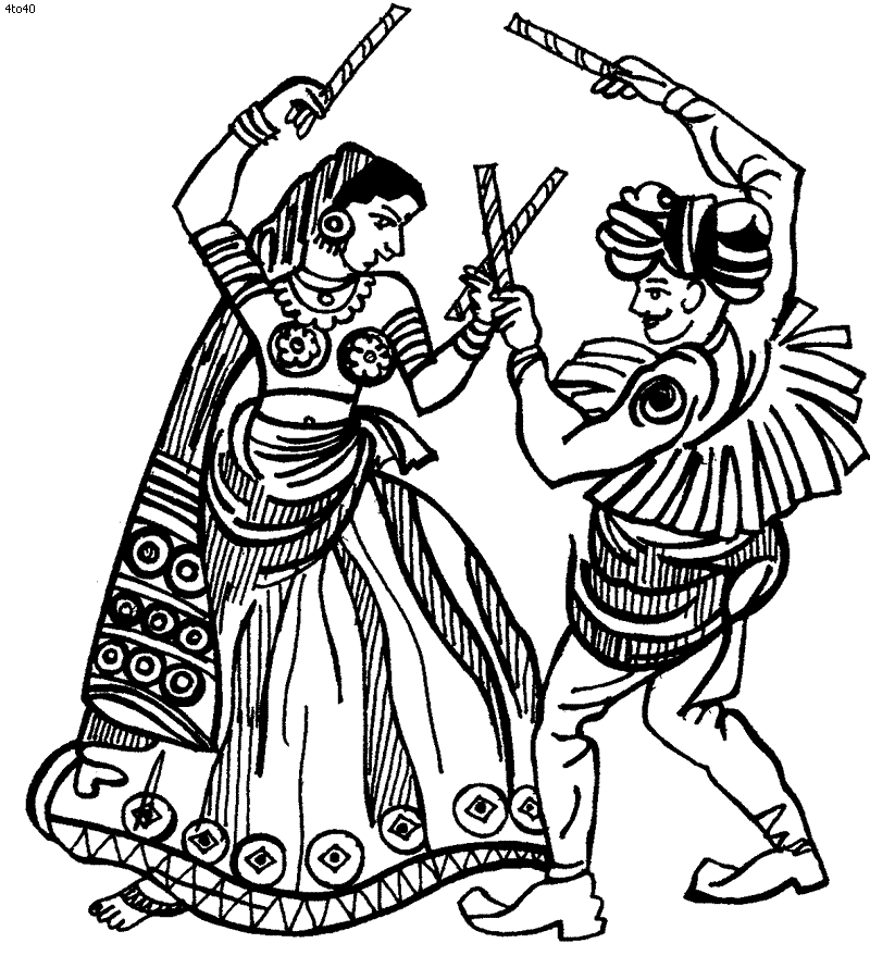 Folk dances of india. Men clipart gujarati