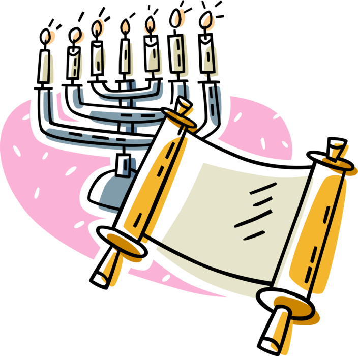 Menorah clipart candelabra. Lampstand with scroll vector