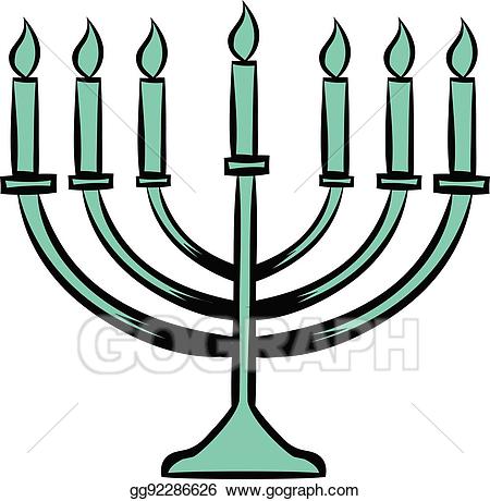 Menorah clipart cartoon. Vector illustration icon eps