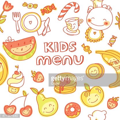 menu clipart child food