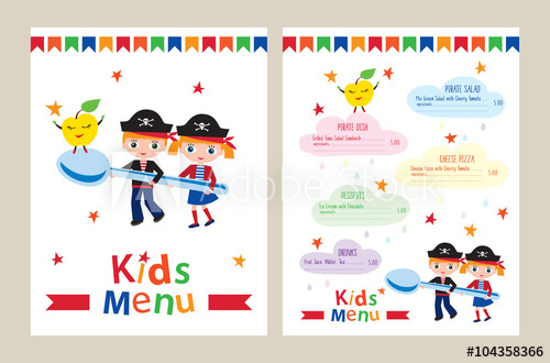 menu clipart children's