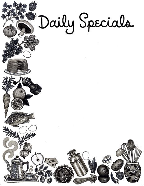 Pin by lynette mills. Menu clipart daily menu