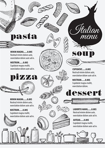 menu clipart menu italian