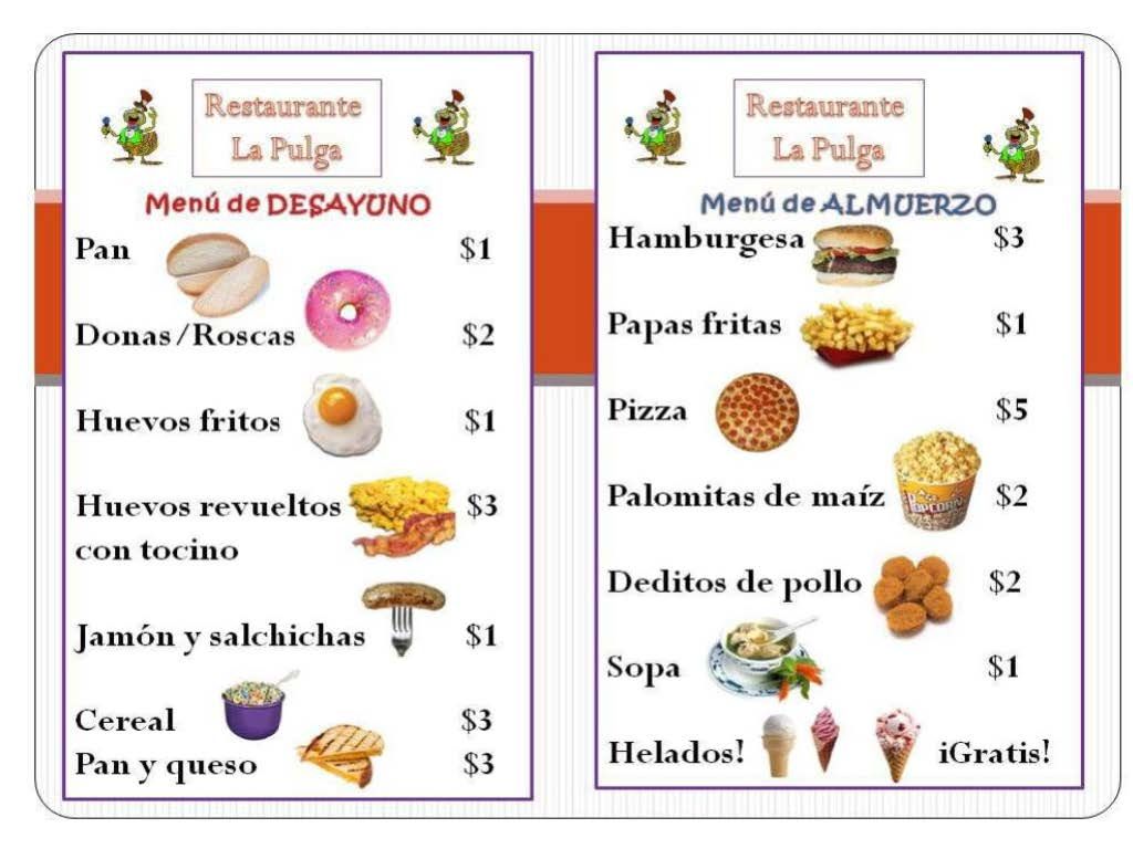 menu clipart menu spanish