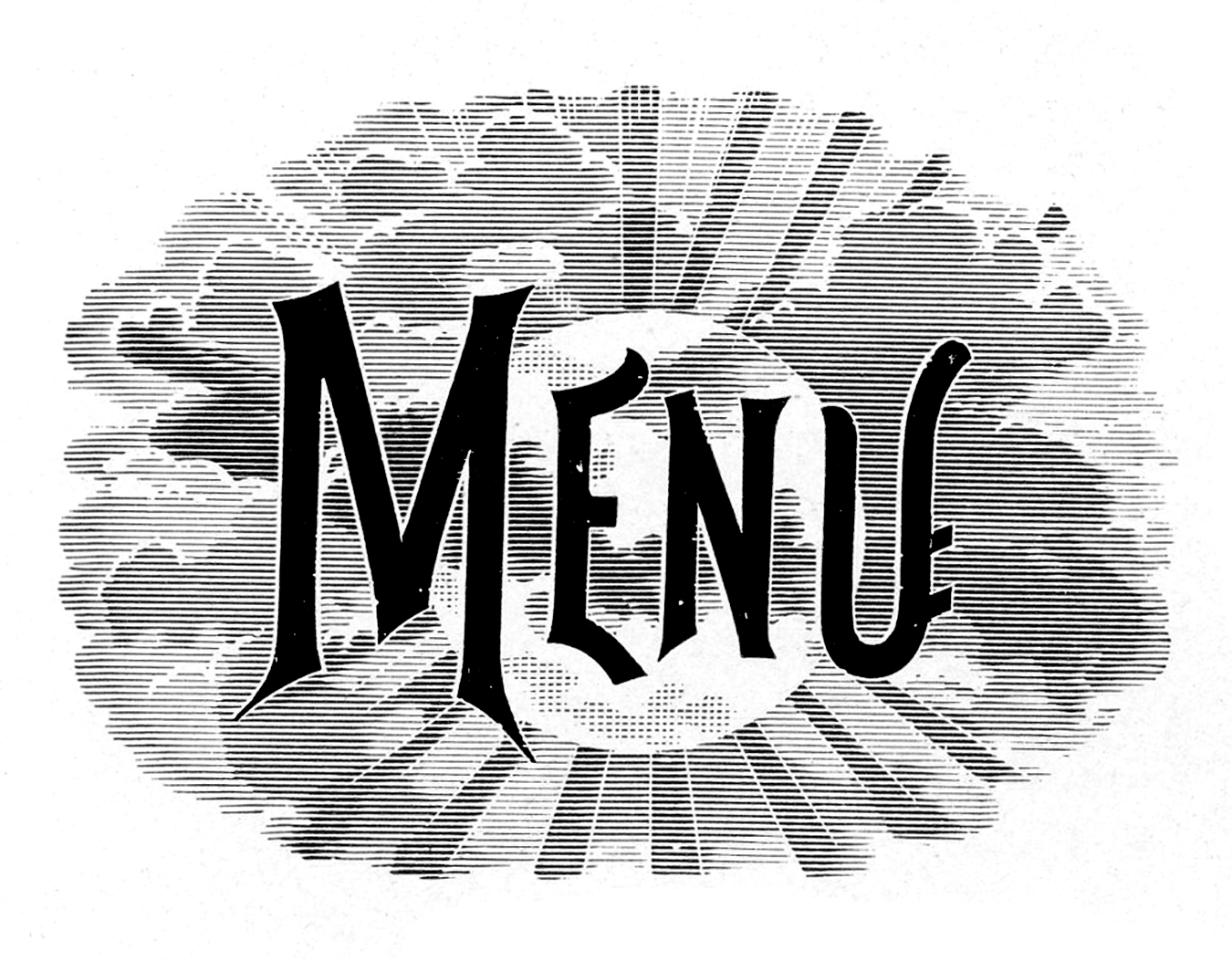 menu clipart vintage typography