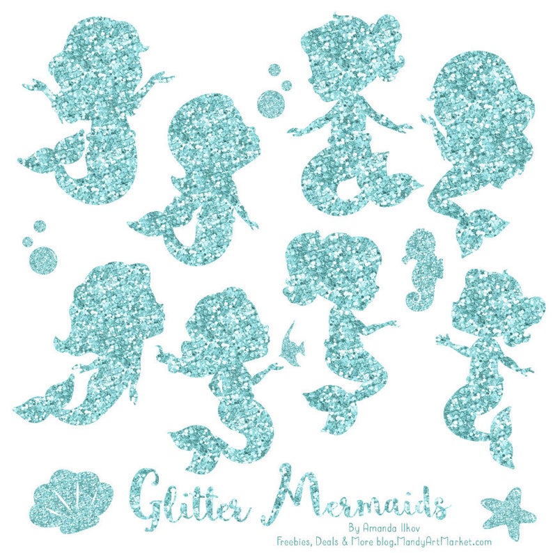 mermaid clipart aqua