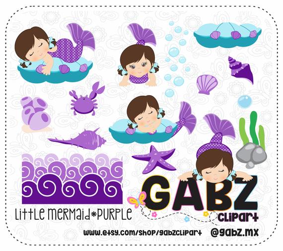 Little purple girl background. Mermaid clipart baby shower