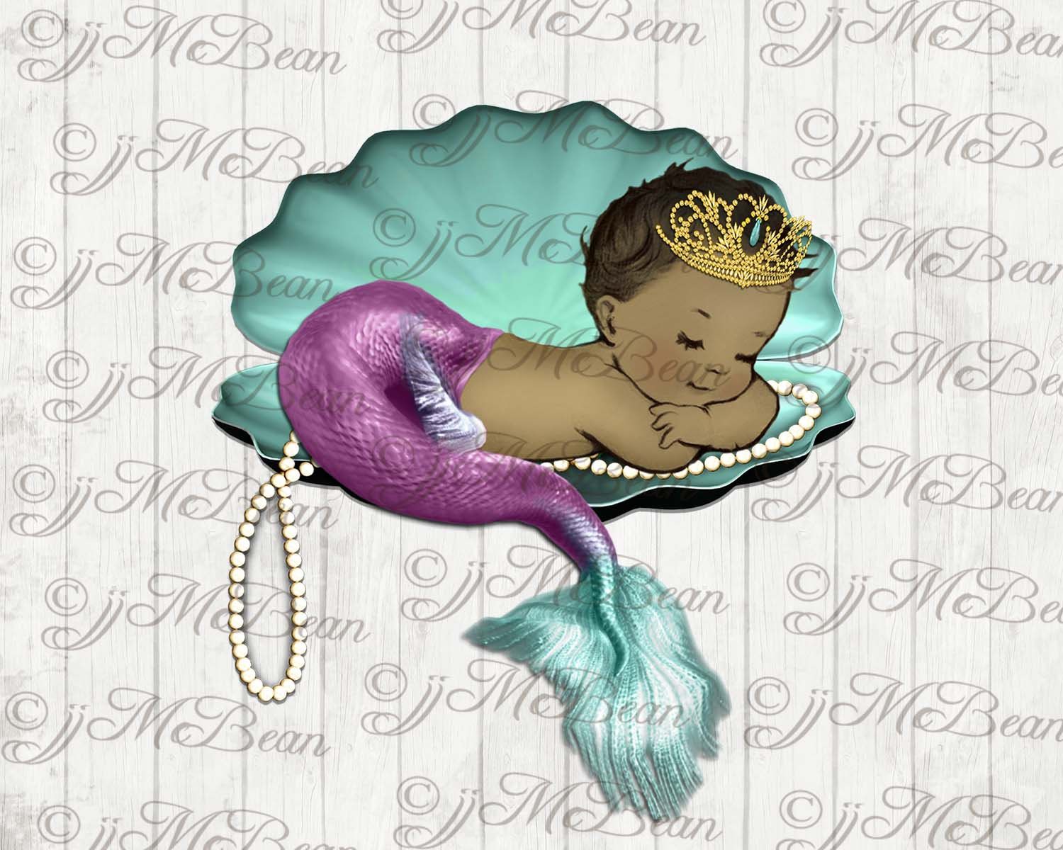 Mermaid clipart baby shower. Clamshell pearls 