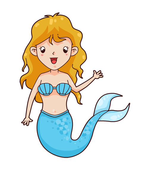 mermaid clipart cartoon