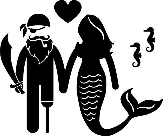 mermaid clipart couple