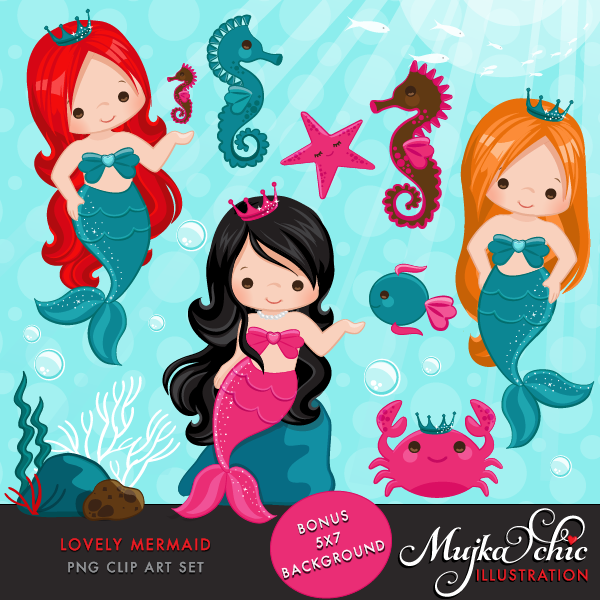 mermaid clipart design