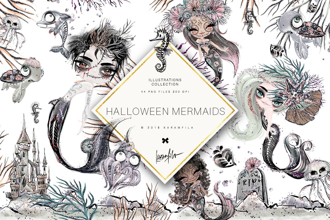 mermaid clipart halloween