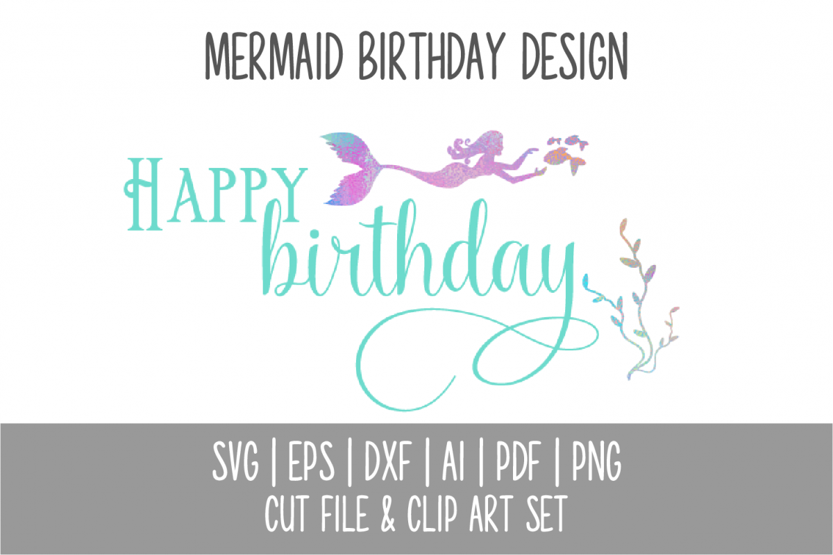 mermaid clipart happy birthday