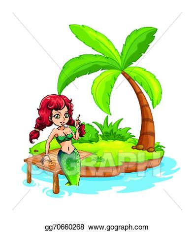 mermaid clipart island
