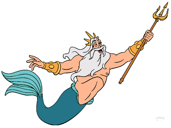 Mermaid clipart king. Triton clip art disney
