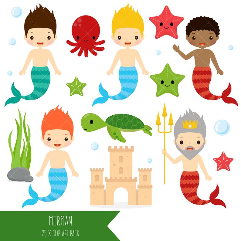 Mermaid clipart merman. Mermen clip art 
