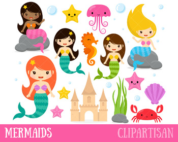 mermaid clipart printable
