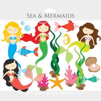 mermaid clipart seaweed