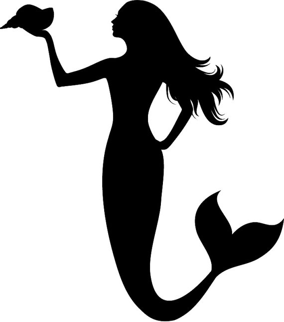 mermaid clipart stencil