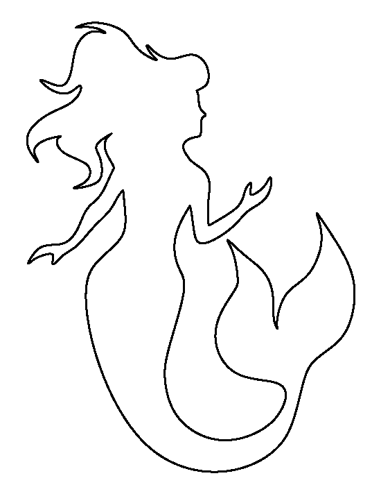 outline clipart mermaid