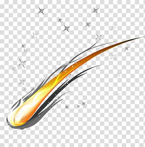 Light yellow cool flame. Meteor clipart flaming