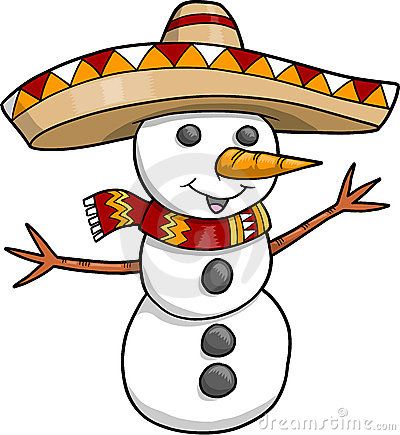 Mexico clipart christmas. Snowman sombrero holiday 