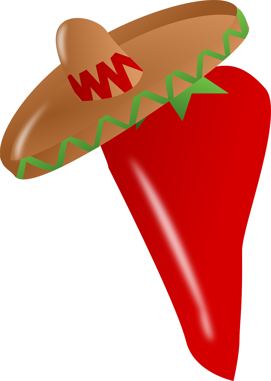 Fruit pepper sombrero free. Mexico clipart red food