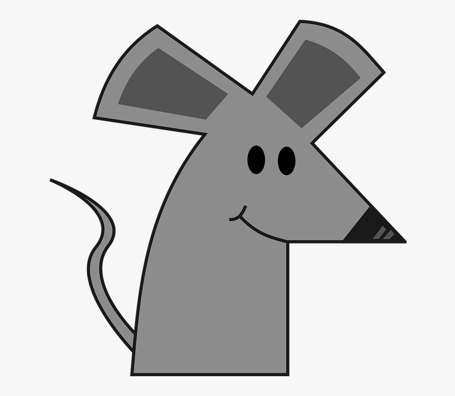 Rat gray mouse cartoon. Mice clipart easy