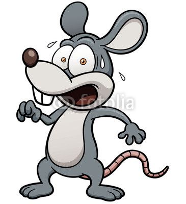 Mice clipart scared. Vector illustration of cartoon
