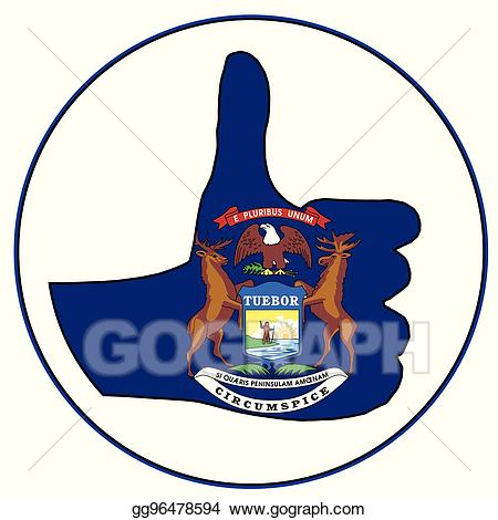 Michigan clipart drawing. Vector art thumbs up