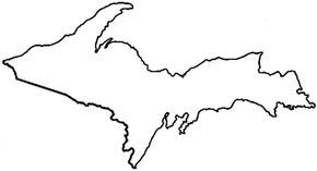 Michigan clipart template. Outline of upper peninsula