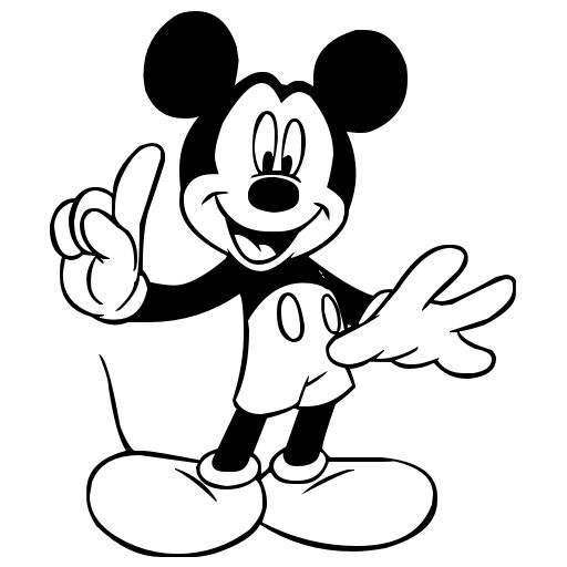 mickey clipart black and white