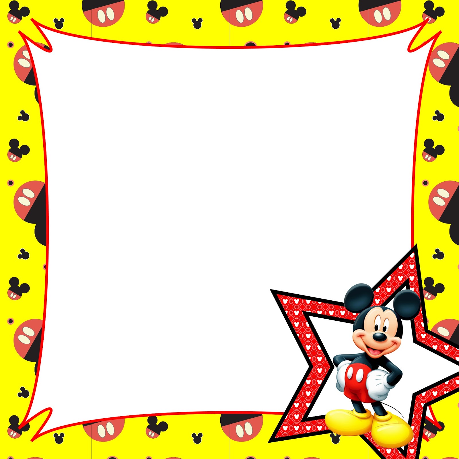 Mickey clipart frame. Border cliparts zone 