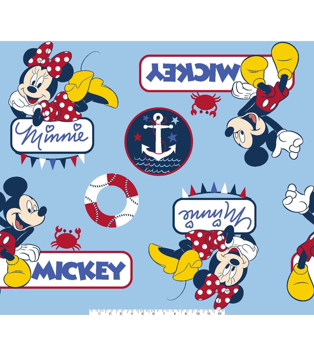 Disney mouse fabric minnie. Mickey clipart nautical