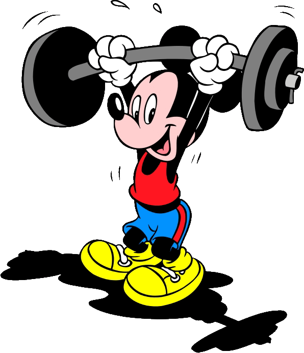 Sports clipart mickey. Mouse lift barbell 