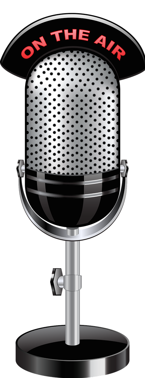 Up to the mic. Microphone clipart announcement